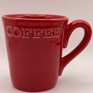 Primagera Red Coffee Mug Embossed “COFFEE” Large Stoneware Cup Portugal
